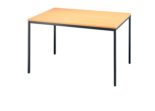 Konferenztisch gerade 120 cm, Tischfüße in Schwarz