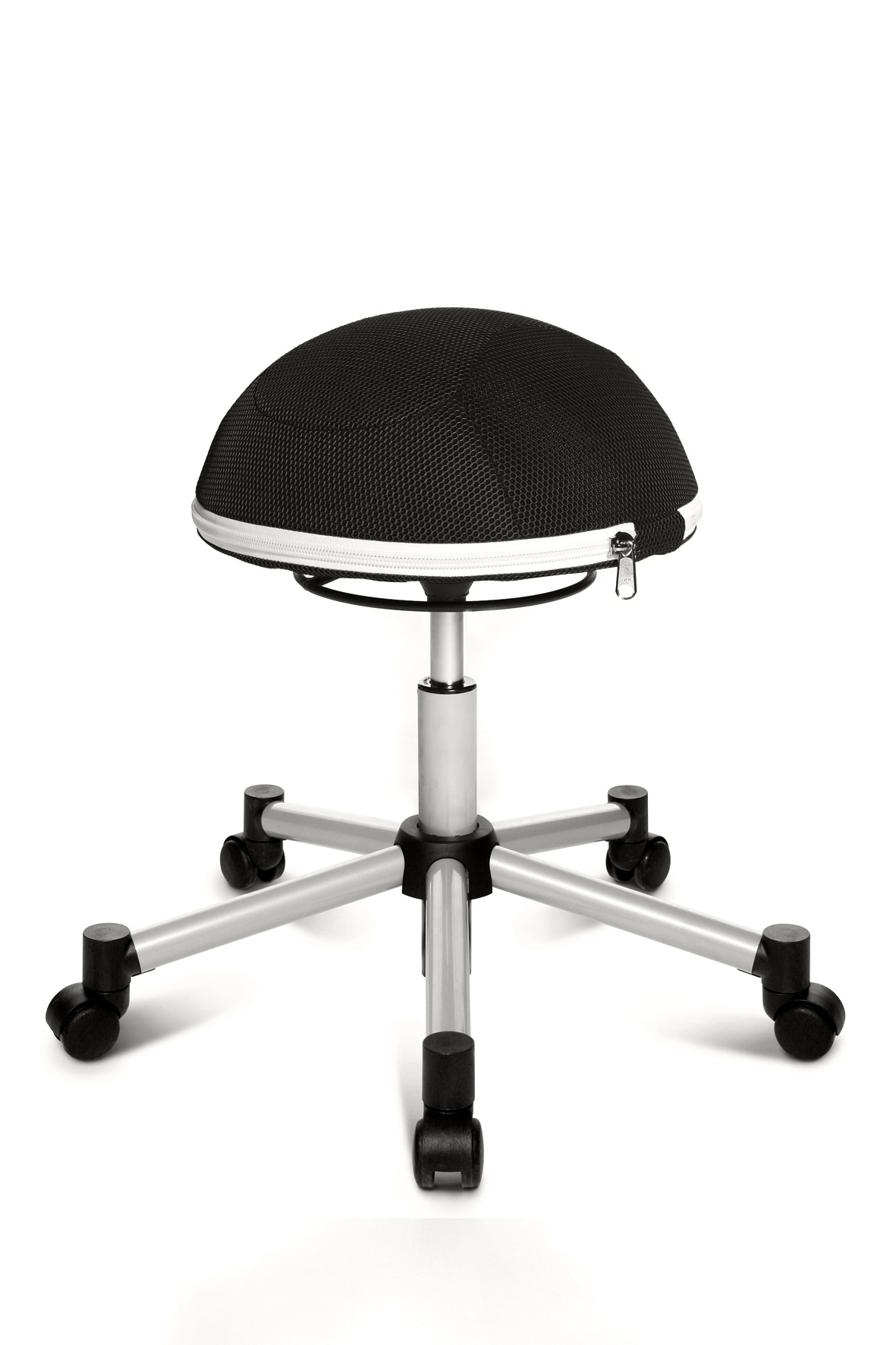 Drehhocker Sitness Half Ball - silber / schwarz - von Topstar