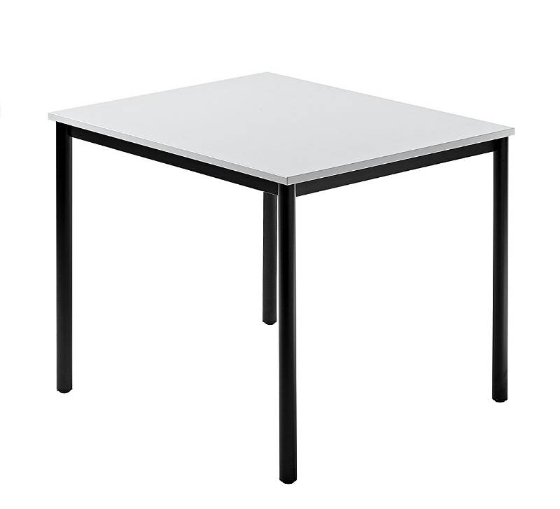 Konferenztisch gerade 80 cm, Tischfüße in Schwarz