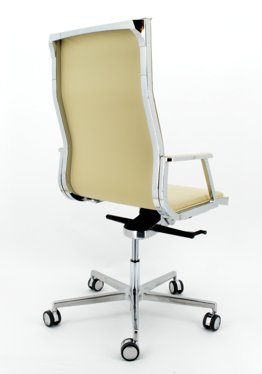 Luxy Chefsessel Nulite - Leder beige, Rücken hoch