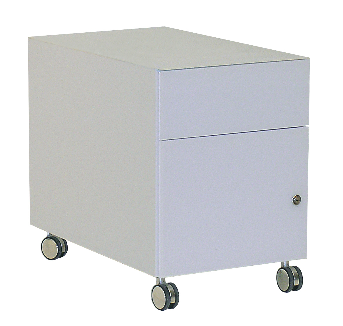 Rollcontainer - 1 Schublade + 1 Hängeregister - weiß