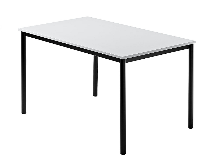 Konferenztisch gerade 120 cm, Tischfüße in Schwarz