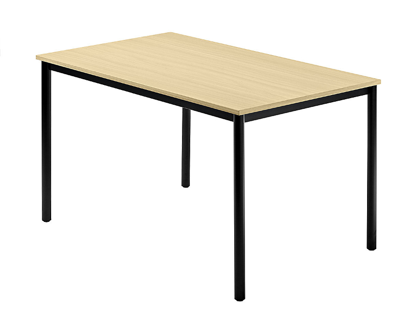 Konferenztisch gerade 120 cm, Tischfüße in Schwarz