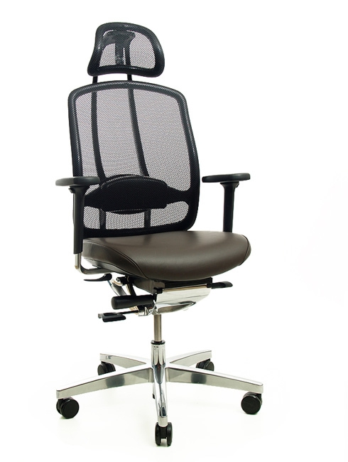 Drehstuhl AluMedic 10 von Wagner in Leder Braun