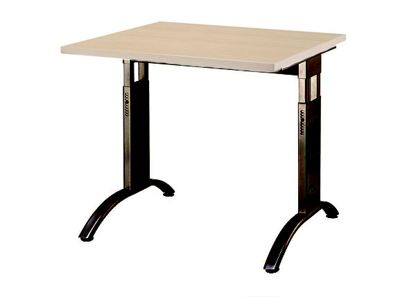Schreibtisch gerade 80 cm, C-Fuß Gestell in Schwarz