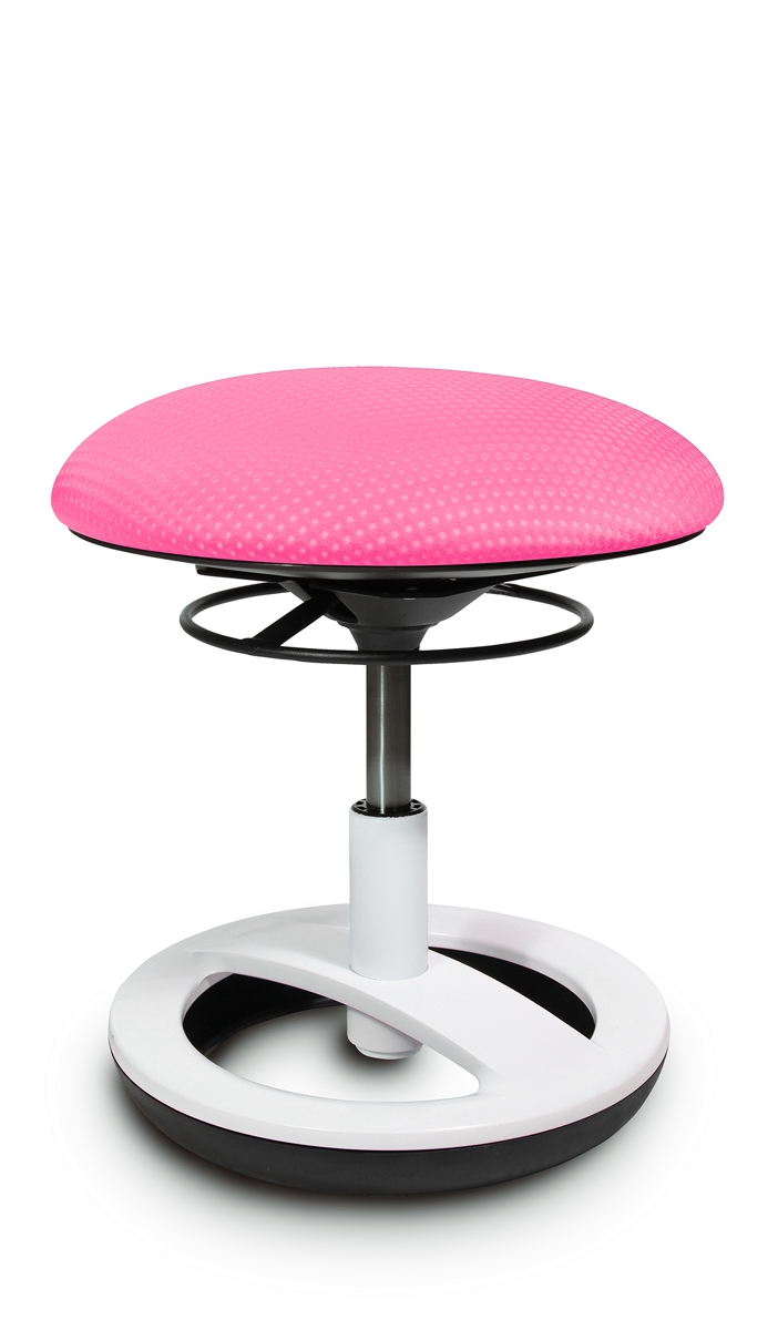 Kinder Fitness-Hocker Sitness Bobby - rosa Brombeere, Alu weiss - Topstar