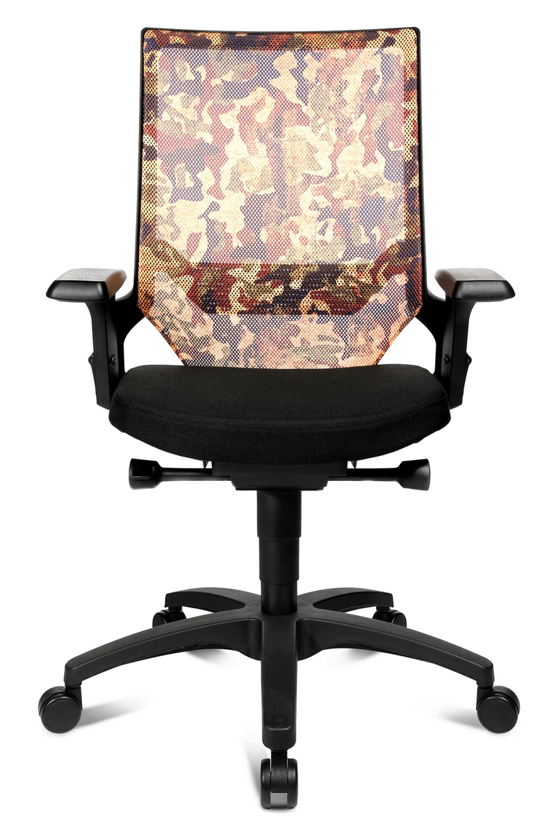 Drehstuhl Autosyncron Urban - schwarz mit Motiv Camouflage - Topstar Sonderpreis