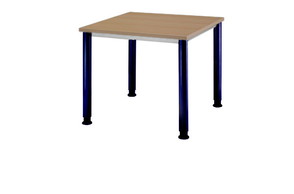 Schreibtisch gerade 80 cm, Tischfüße in Blau