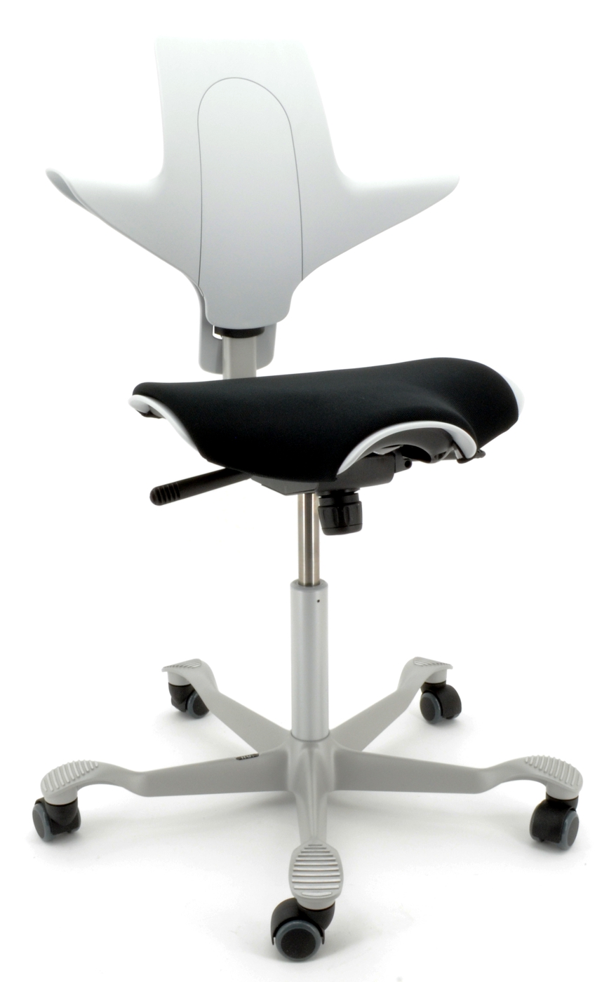 Drehstuhl Capisco Puls 8020 - hellgrau / silber, inkl. Sitzflächenmatte - HAG