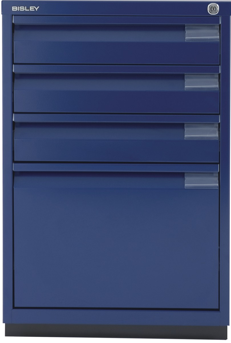 Schubladenschrank Serie F, 1 HR-Schublade, 3 Schubladen, Griffleiste