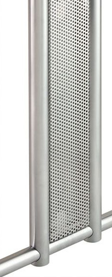 Seitenblenden aus Lochblech in Silber, im Set
