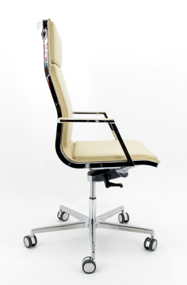 Luxy Chefsessel Nulite - Leder beige, Rücken hoch
