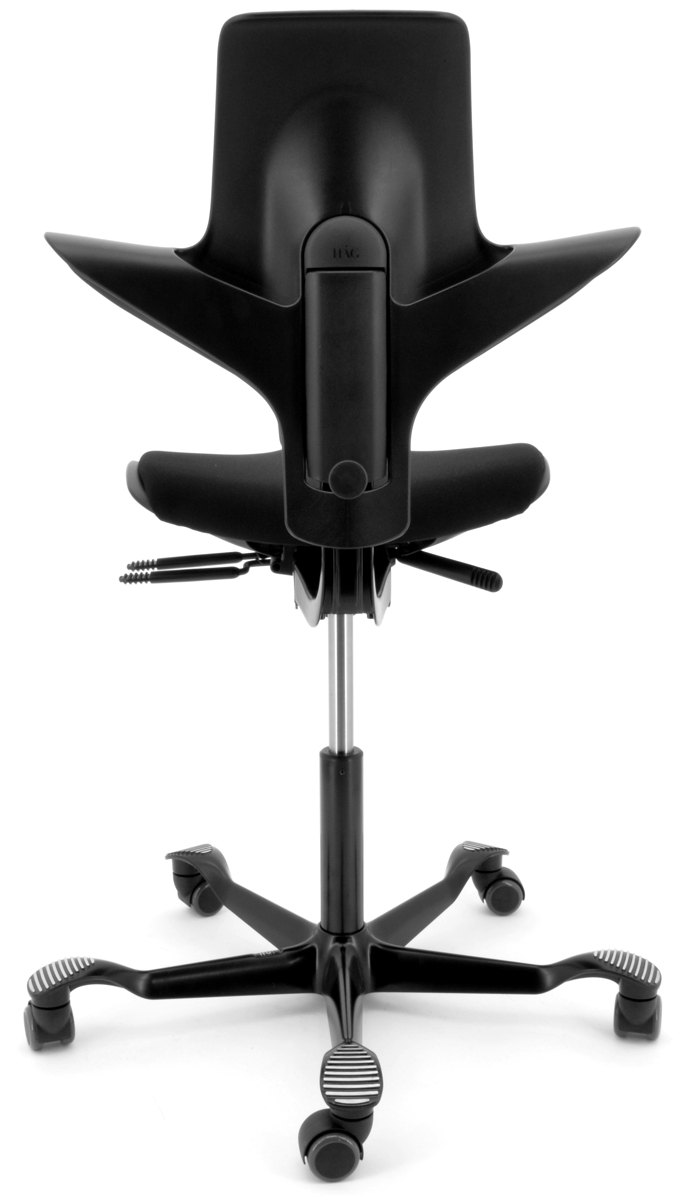 Drehstuhl Capisco Puls 8020 - schwarz / schwarz, inkl. Sitzflächenmatte - HAG