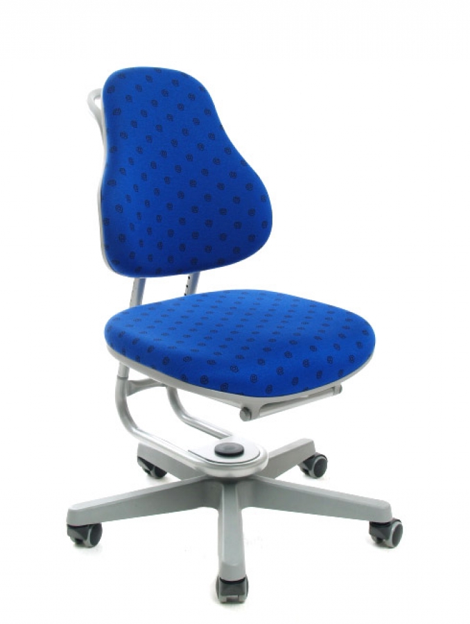 Kinderdrehstuhl BUGGY von Rovo Chair in @-Blau, Gestell Silber