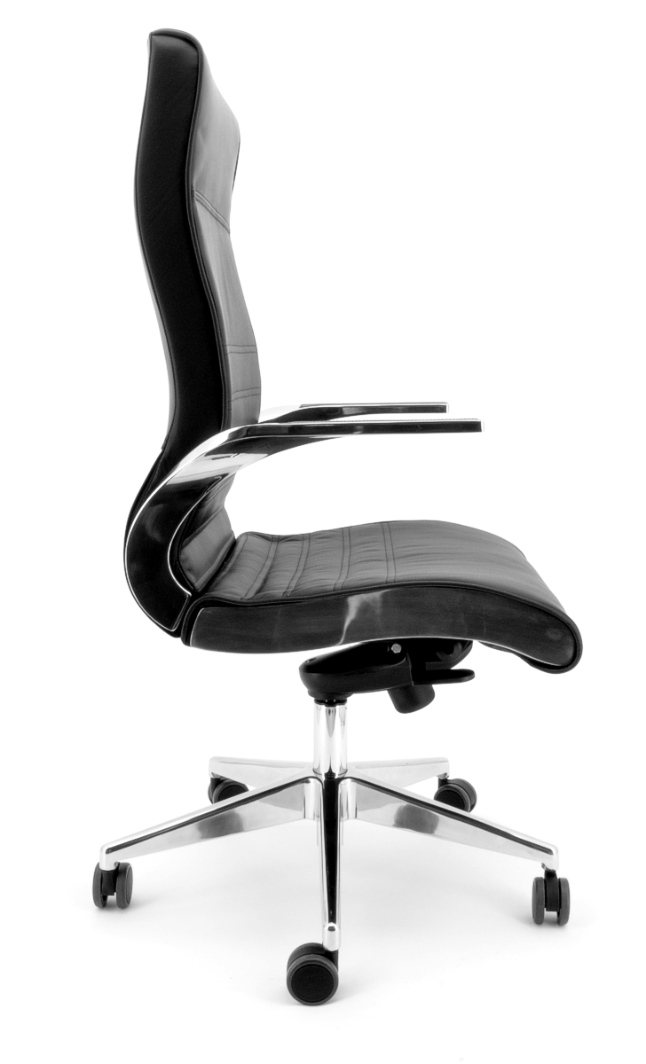 Luxy Chefsessel Synchrony - Leder schwarz, Rücken hoch