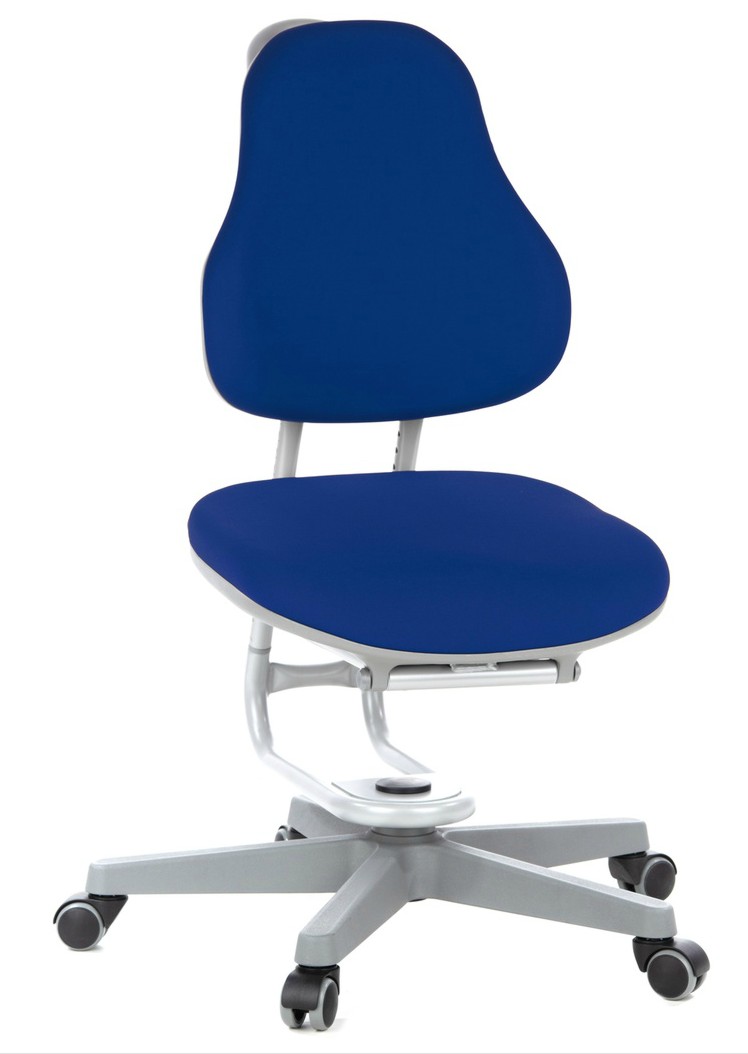 Kinderdrehstuhl BUGGY von Rovo Chair in Blau, Gestell Silber