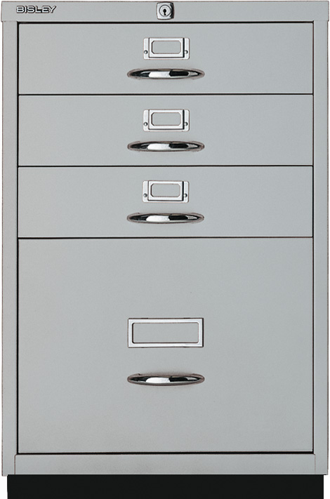 Schubladenschrank Serie F, 1 HR-Schublade, 3 Schubladen, Bügelgriff