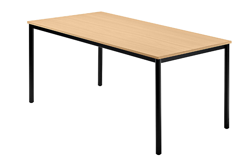 Konferenztisch gerade 160 cm, Tischfüße in Schwarz