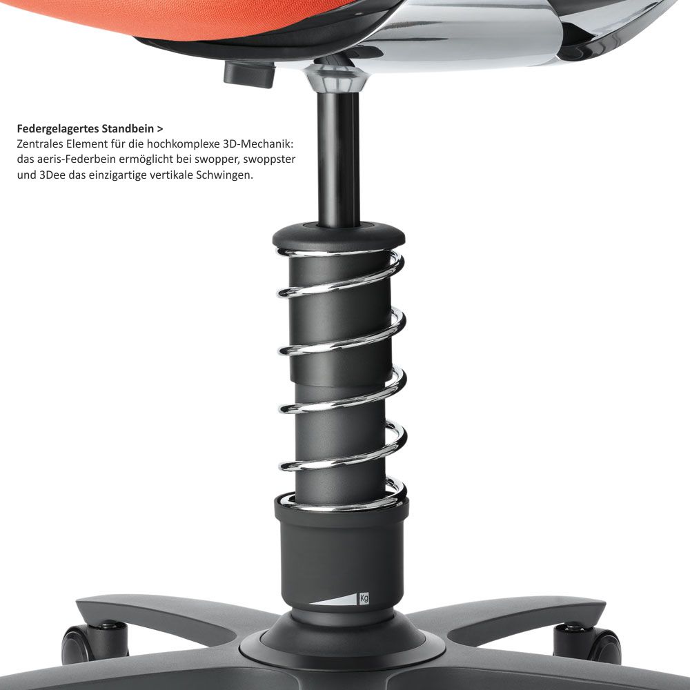 Bürostuhl 3Dee - schwarz, inkl.  Universalrollen - Aeris