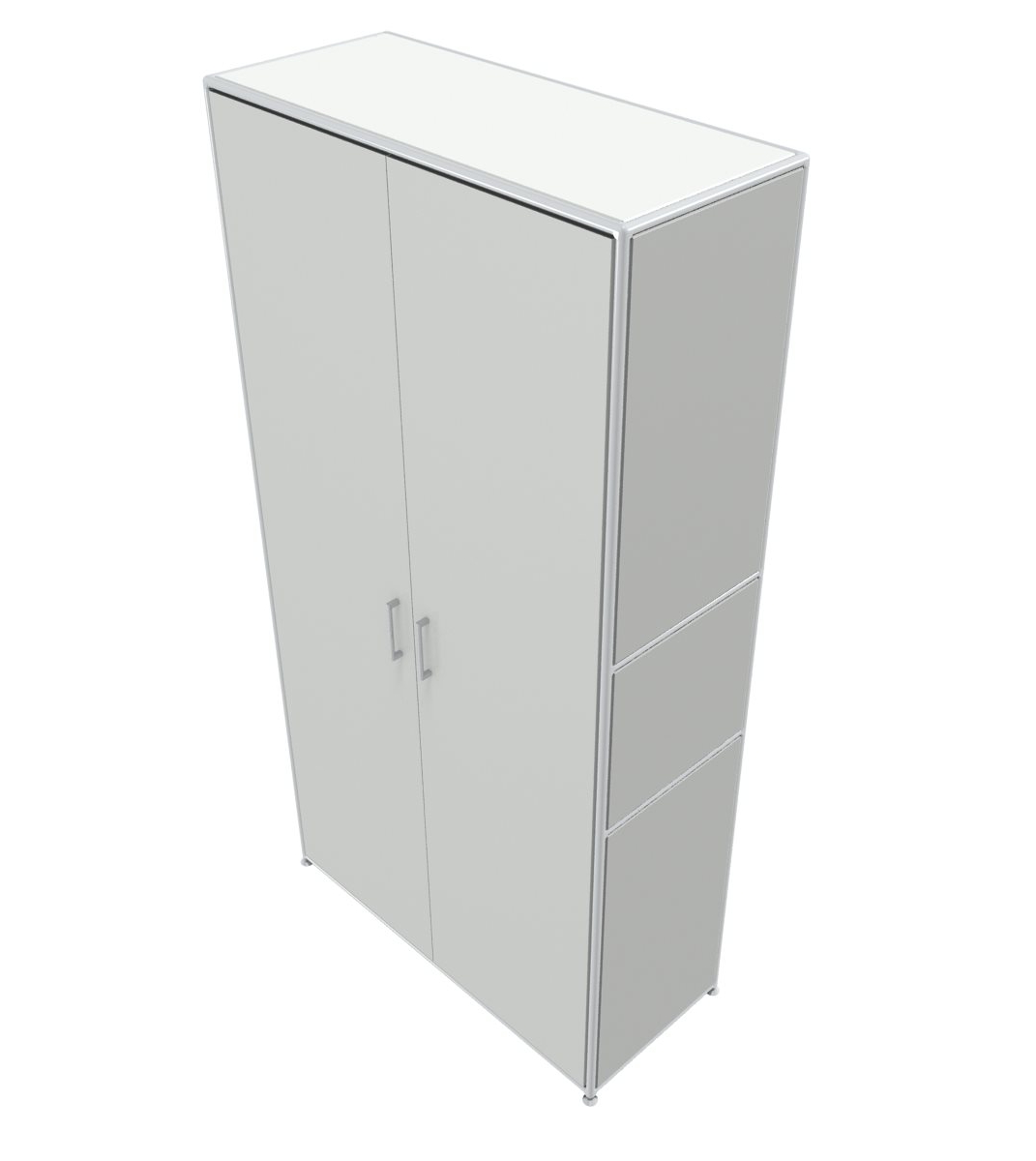 Regal 5 OH mit Türen - Bosse Modul Space - weiß