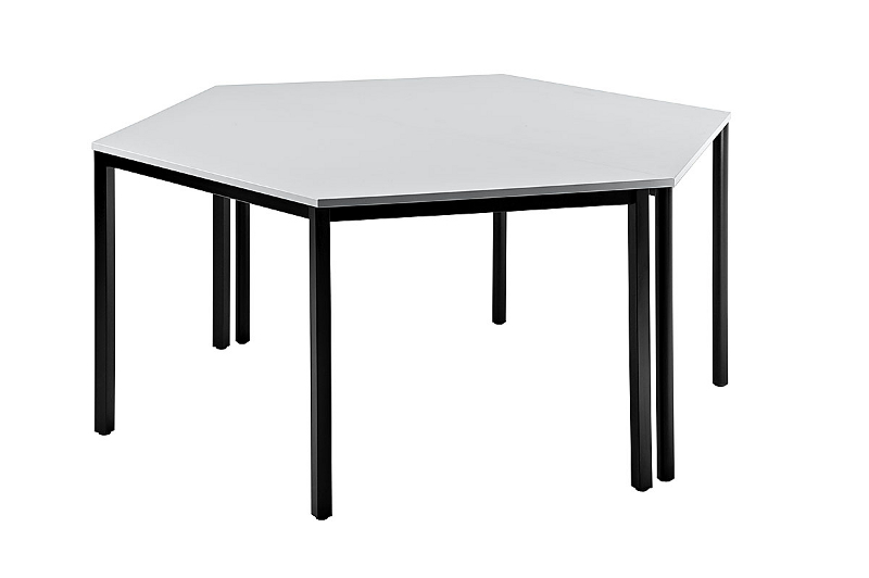 Konferenztisch Trapez 160 cm, Tischfüße in Schwarz