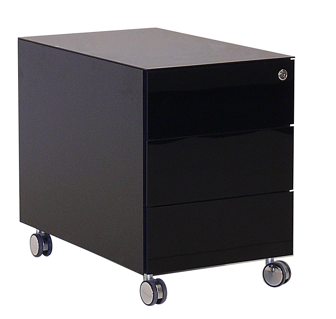 Rollcontainer - 3 Schubladen - schwarz