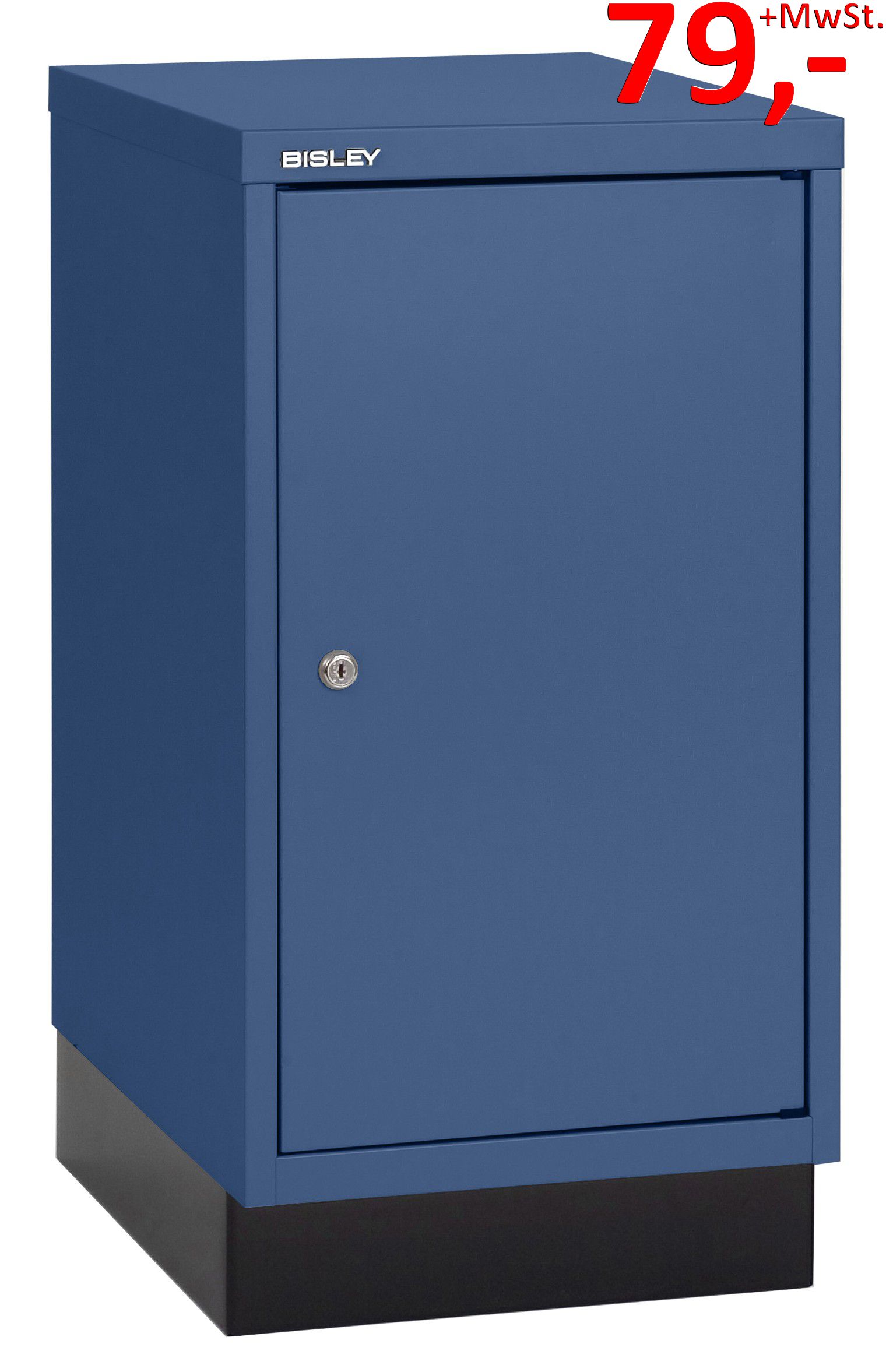Bisley Türenschrank 112C, ein Boden, mit Sockel, blau - Neuware