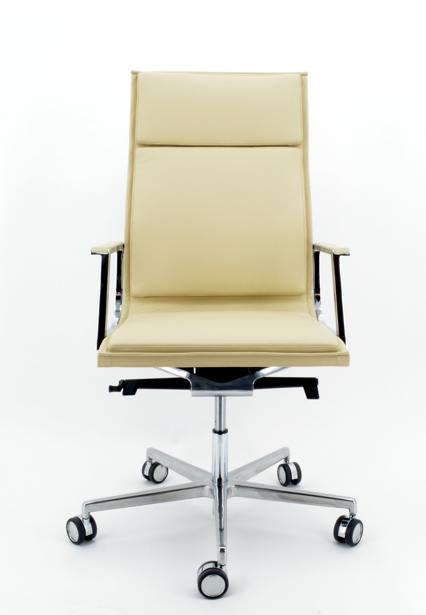 Luxy Chefsessel Nulite - Leder beige, Rücken hoch