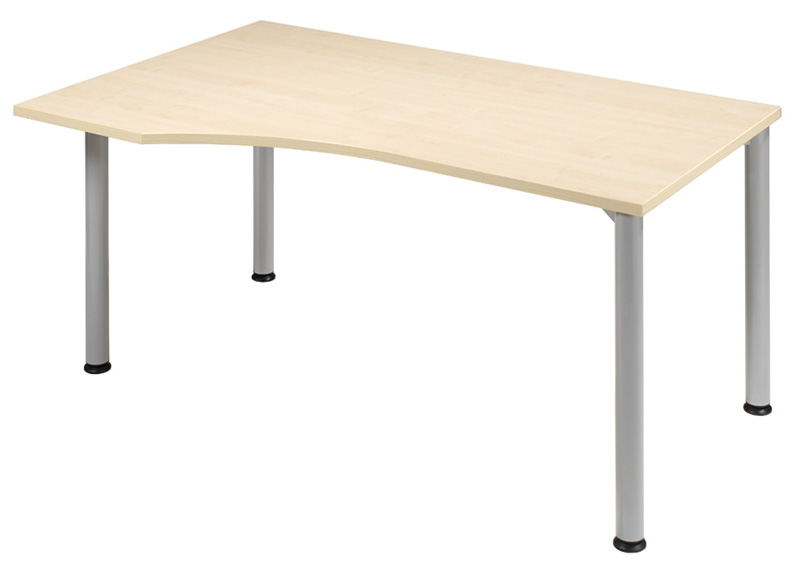 PC-Schreibtisch Freiform links 160 cm, stufenlos höhenverstellbar