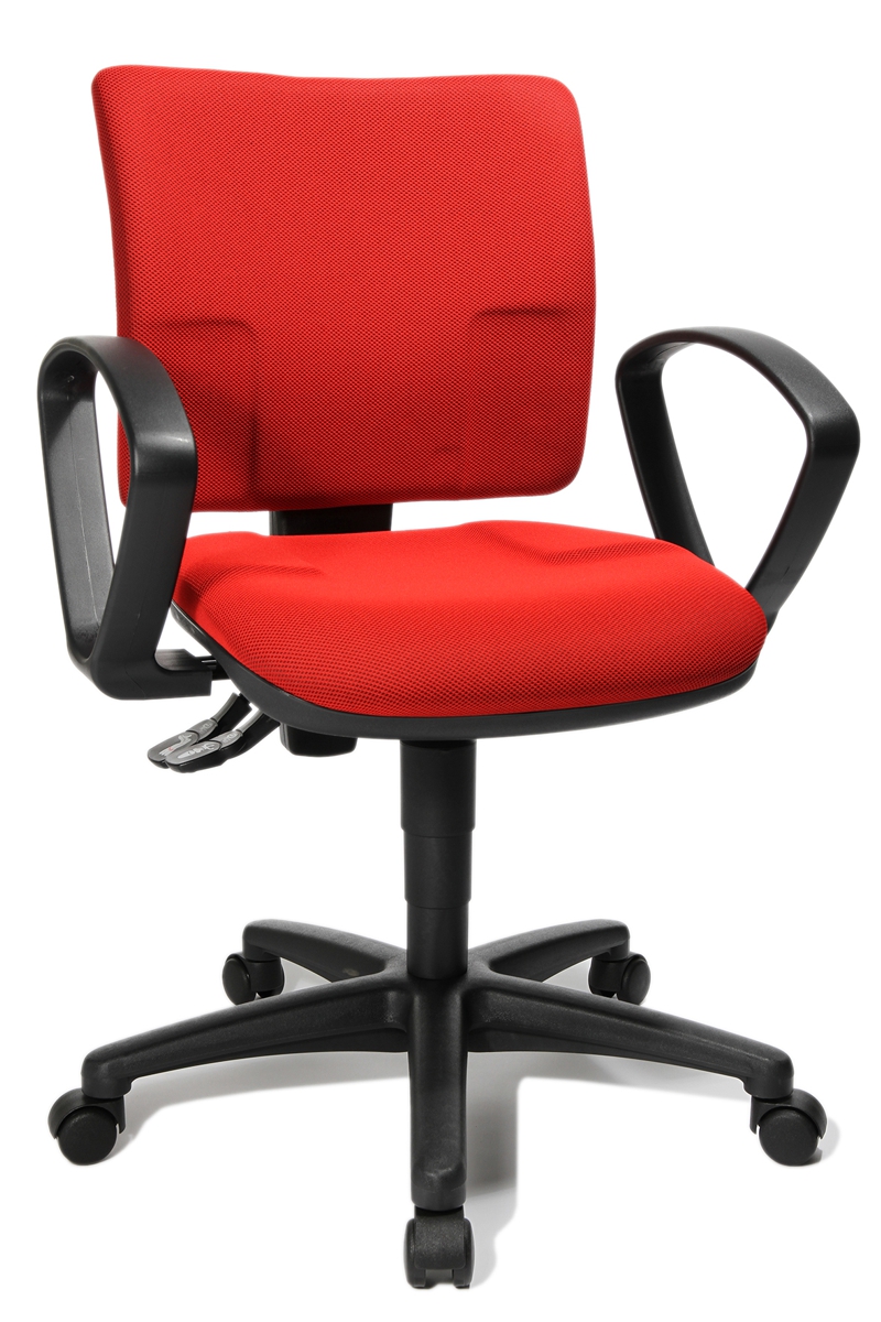 Drehstuhl U50 Small Office mit Armlehnen - rot - Topstar