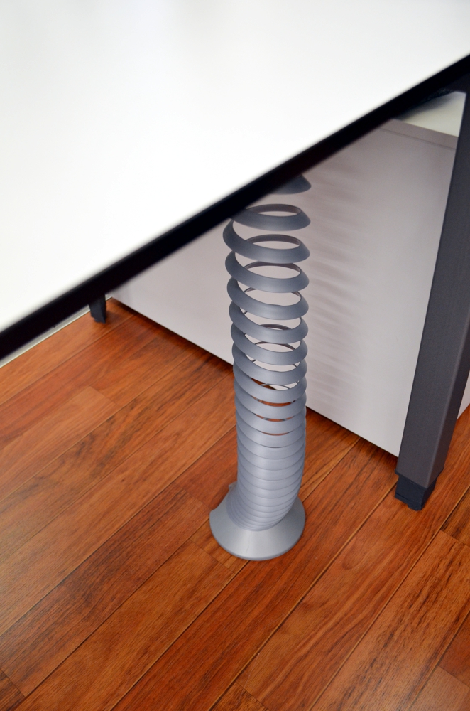 Kabelwurm / Kabelspirale, flexibel bis 200 cm, grau