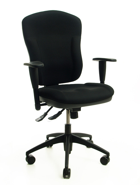 Drehstuhl Topstar Wellpoint 30 SY in Schwarz mit Armlehnen