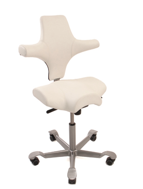 Drehstuhl Capisco - Leder weiß - HAG