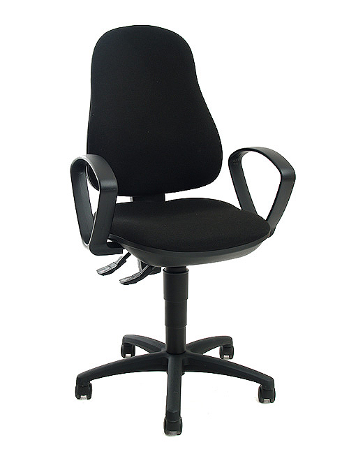 Drehstuhl Point 70 mit Armlehnen - schwarz - Topstar