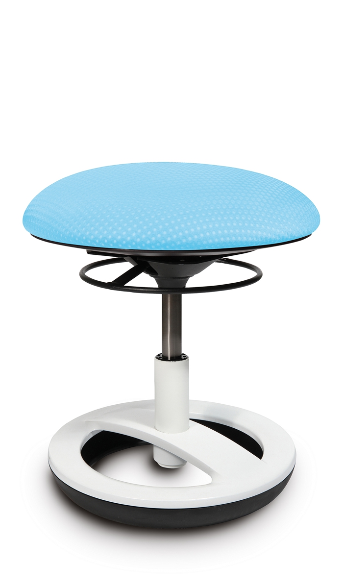 Kinder Fitness-Hocker Sitness Bobby - aquarius blau, Alu weiss - Topstar