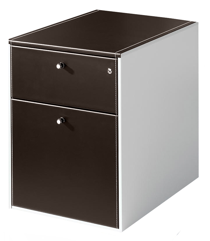 Rollcontainer Corium - Hängeregistratur - Leder braun - Fantoni
