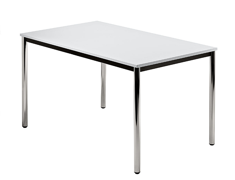 Konferenztisch gerade 120 cm, Tischfüße verchromt