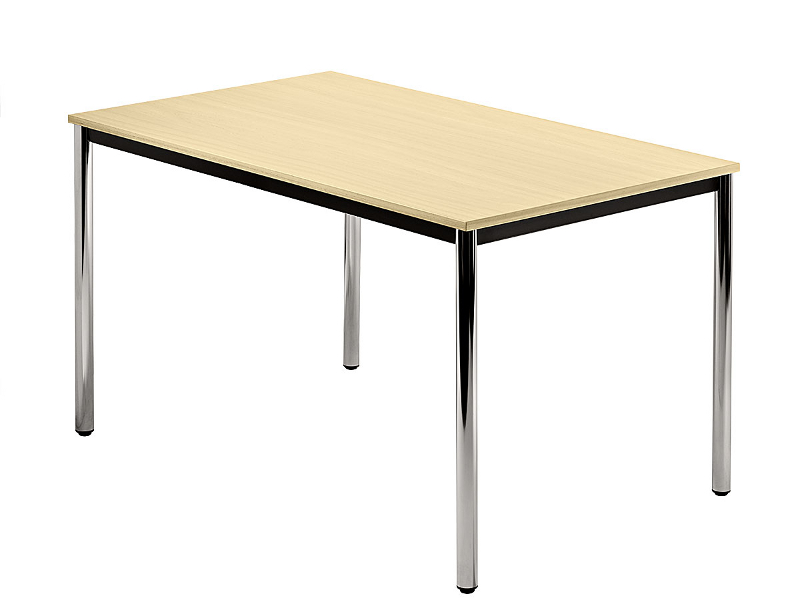 Konferenztisch gerade 120 cm, Tischfüße verchromt