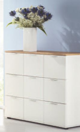 Schubladenschrank, 9 Schübe weiß - Eiche, Reinhard