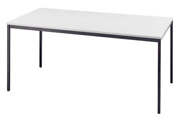 Konferenztisch gerade 160 cm, Tischfüße in Schwarz