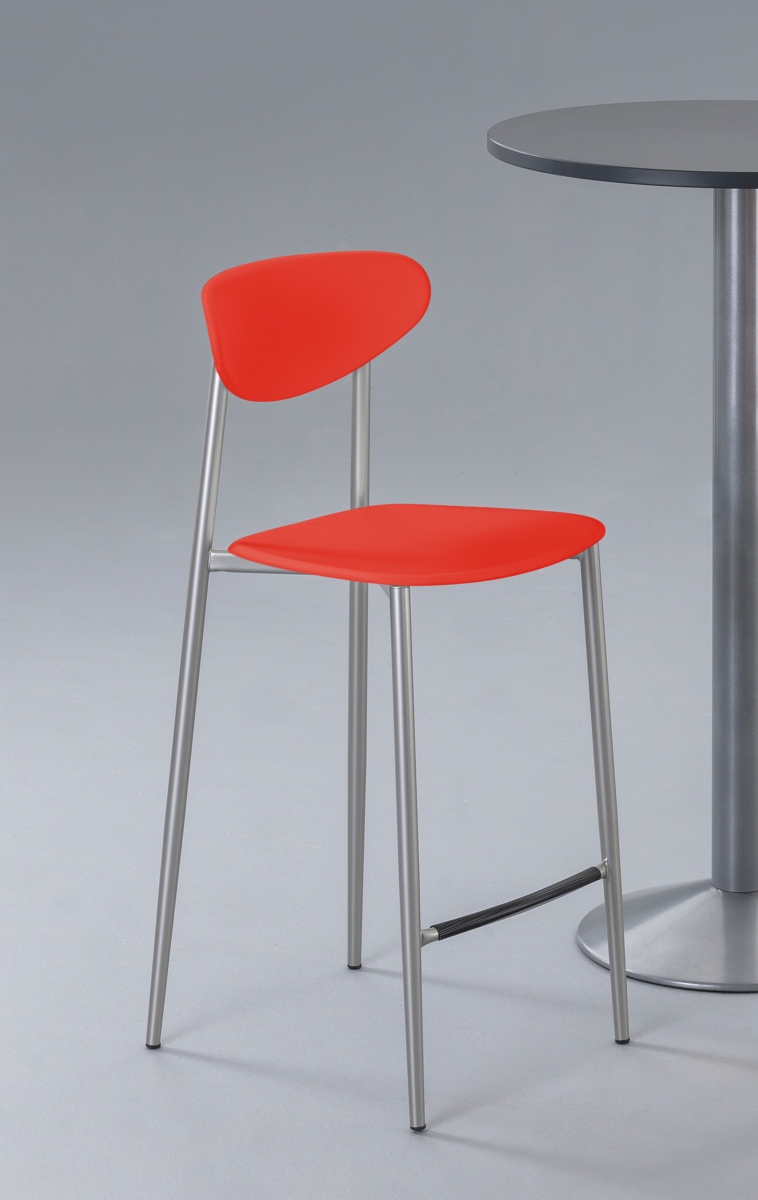 Stehhocker Tirata - alusilber/rot