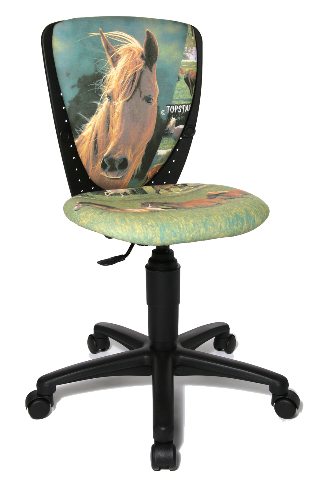 Kinderdrehstuhl S'cool 3 mit Universalrollen - Motiv Pferd /