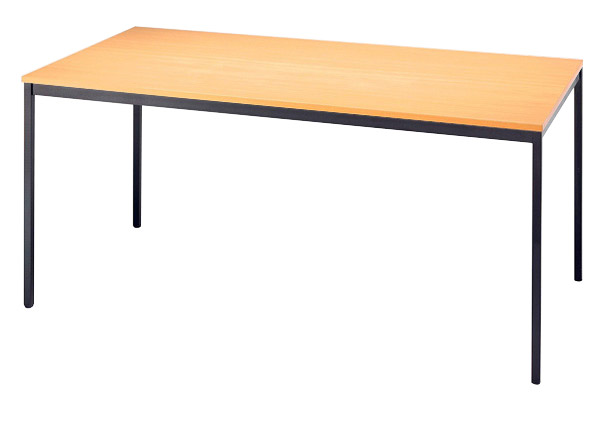 Konferenztisch gerade 160 cm, Tischfüße in Schwarz