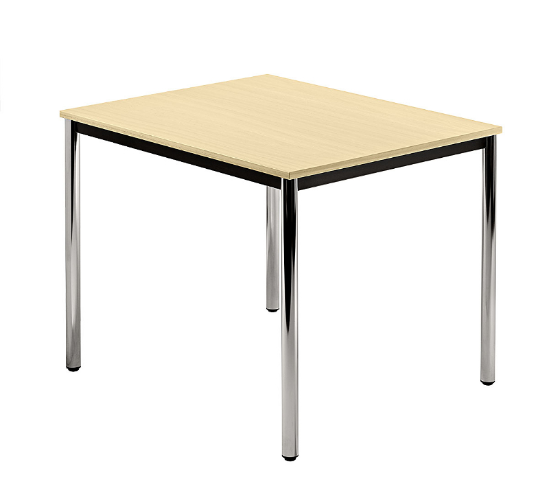Konferenztisch gerade 80 cm, Tischfüße verchromt