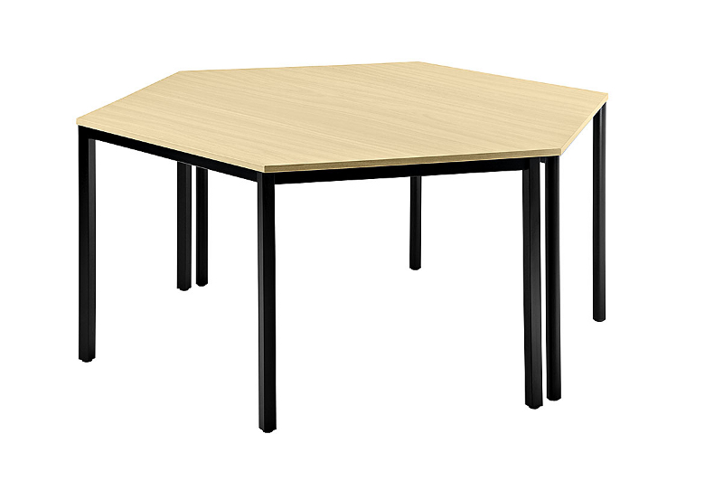 Konferenztisch Trapez 160 cm, Tischfüße in Schwarz