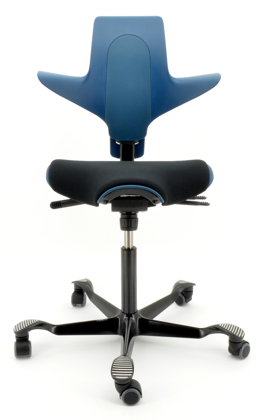 Drehstuhl Capisco Puls 8020 - petroleum / schwarz, inkl. Sitzflächenmatte - HAG