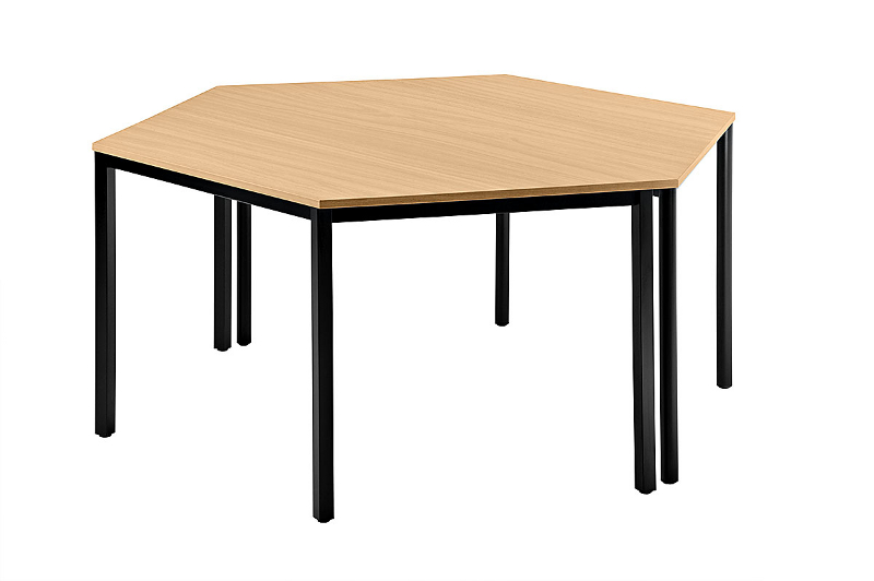 Konferenztisch Trapez 160 cm, Tischfüße in Schwarz