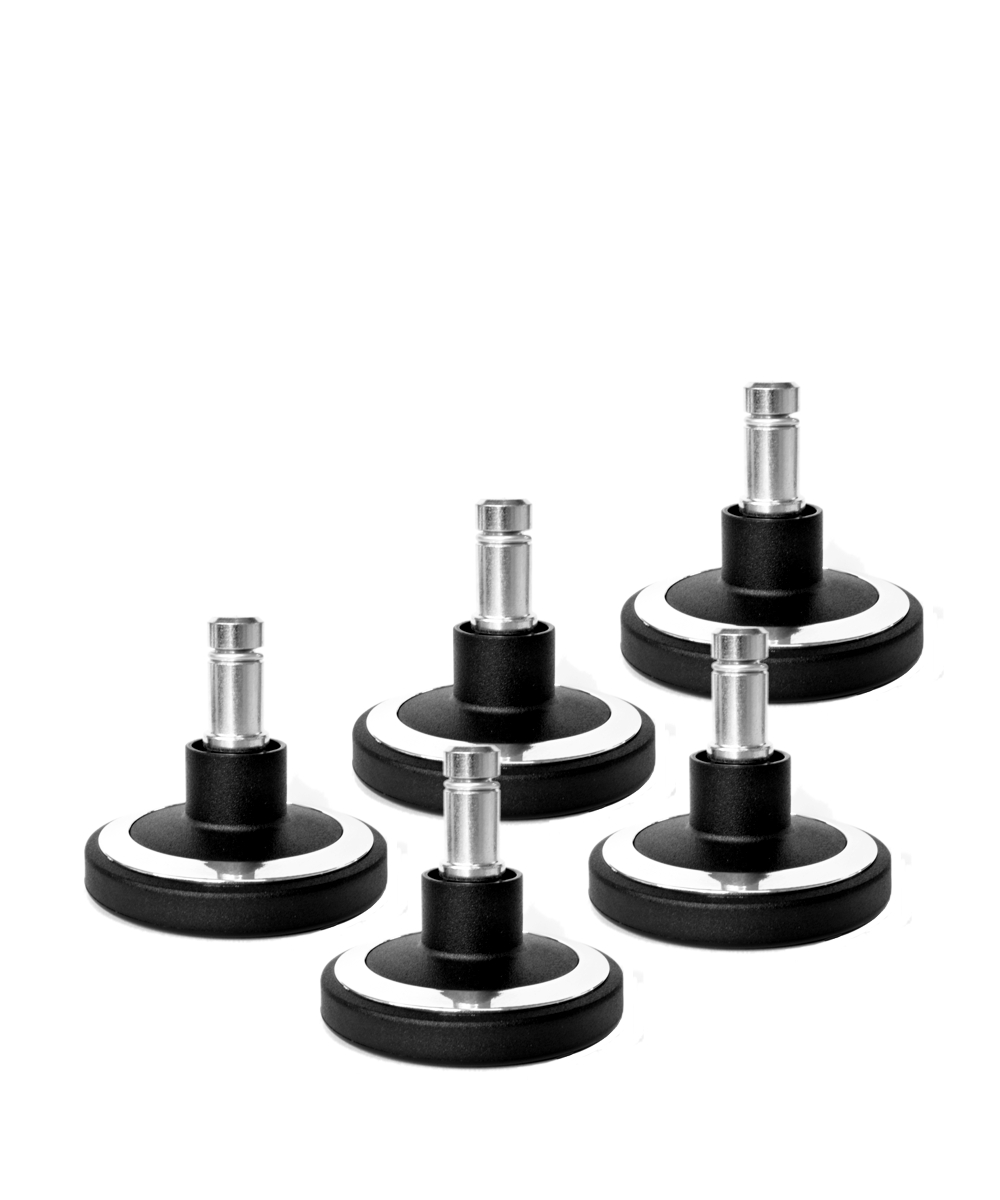 Heyne STABIL 5x Bodengleiter mit Chromring für Weichböden - 10 mm