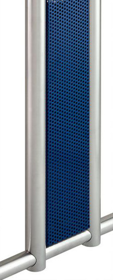 Seitenblenden aus Lochblech in Blau, im Set