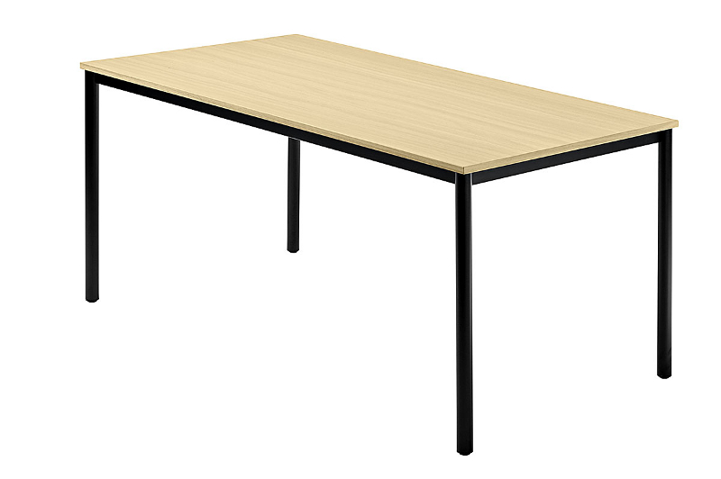 Konferenztisch gerade 160 cm, Tischfüße in Schwarz
